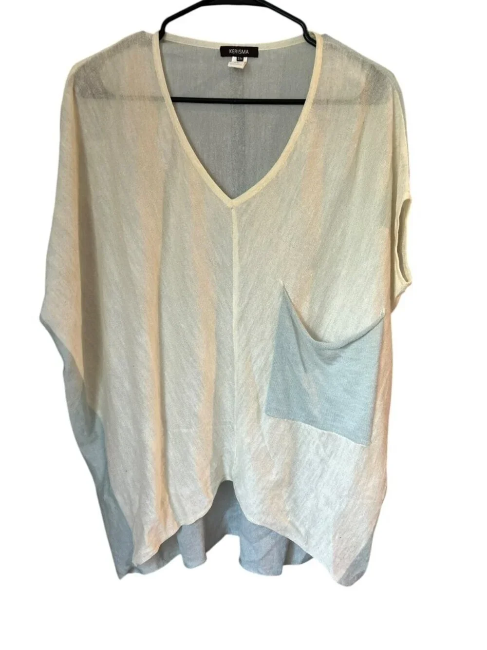 Kerisma Women's Super Light Cream & Light Blue Top